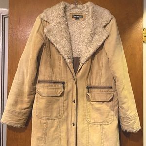 *SOLD* Dollhouse corduroy long coat with fur lining